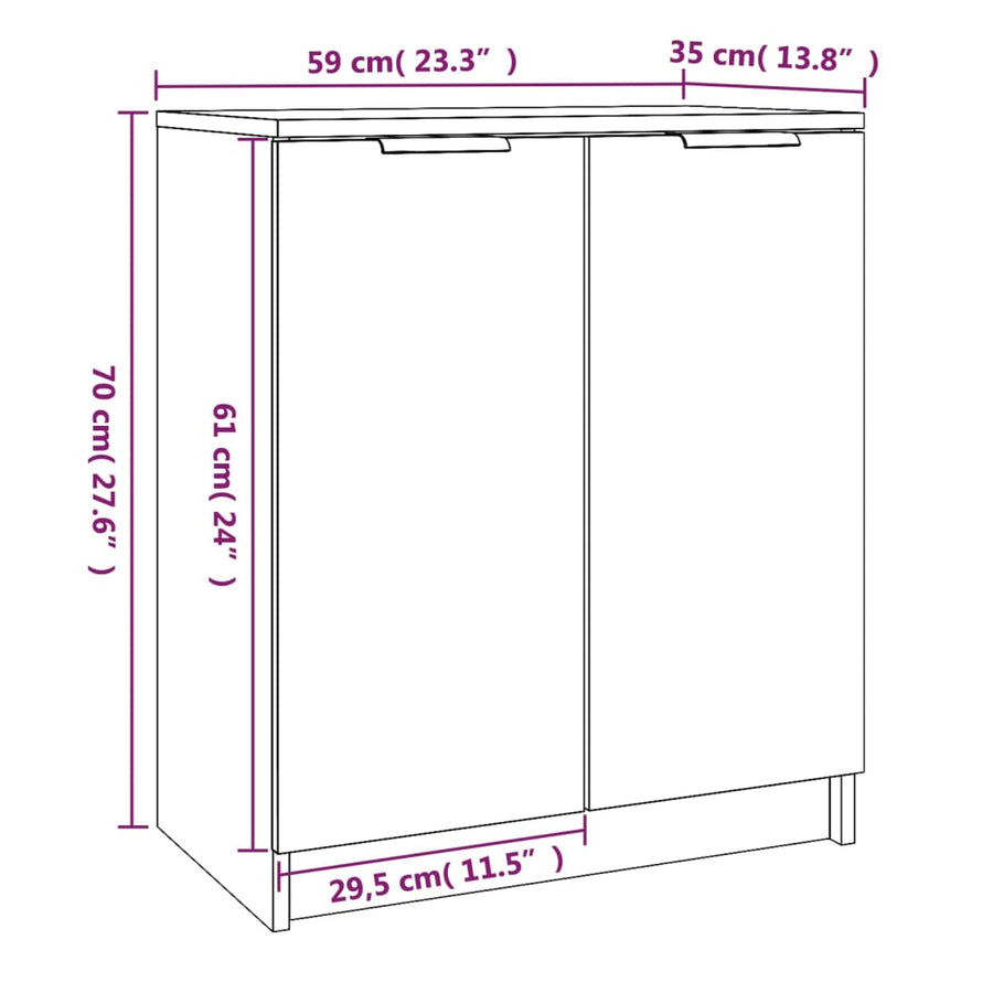 Schoenenkast 59X35X70 Cm Bewerkt Hout Betongrijs