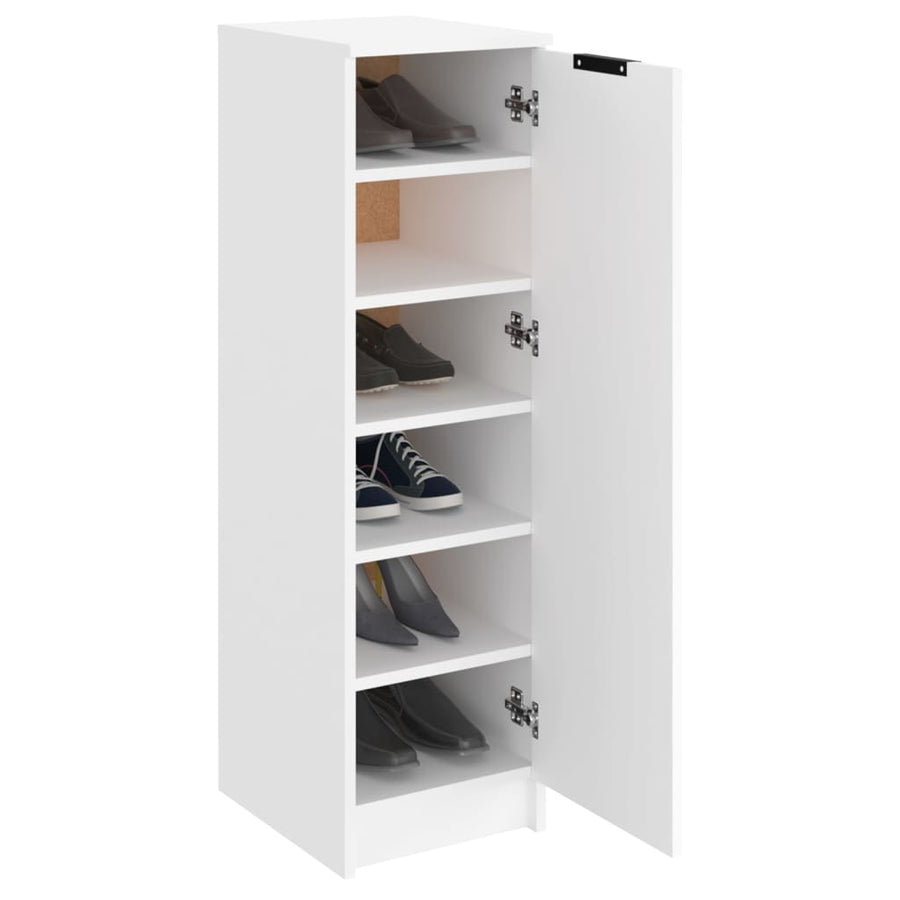 Schoenenkast 30X35X100 Cm Bewerkt Hout Wit