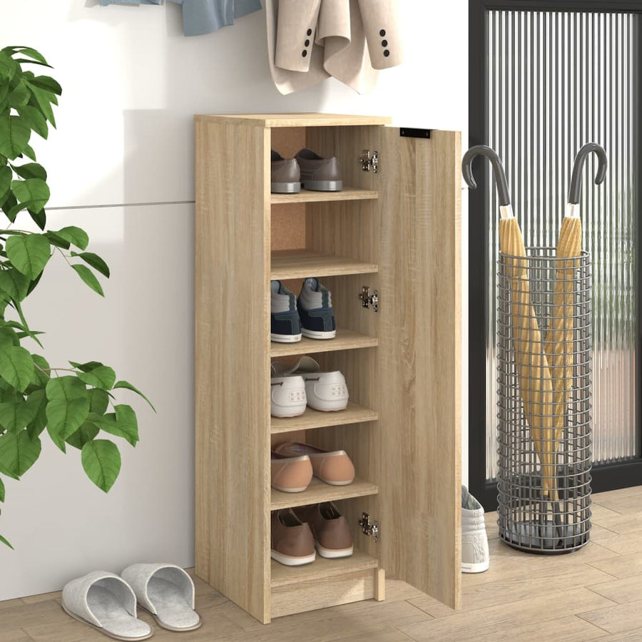 Schoenenkast 30X35X100 Cm Bewerkt Hout Sonoma Eikenkleurig