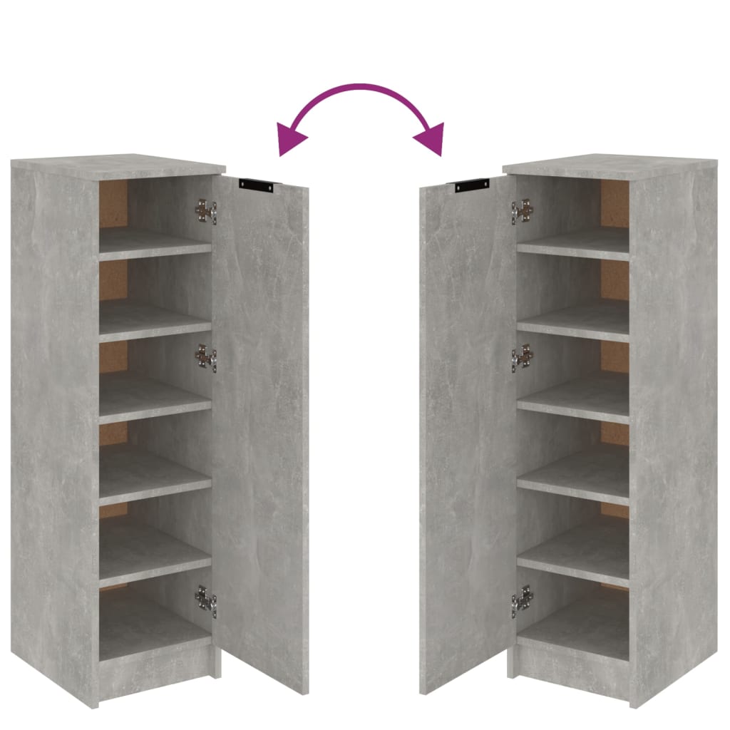 Schoenenkast 30X35X00 Cm Bewerkt Hout Betongrijs