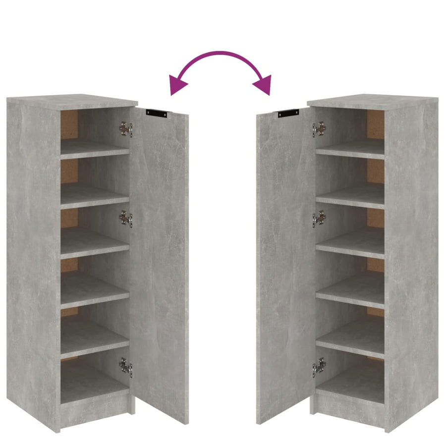 Schoenenkast 30X35X00 Cm Bewerkt Hout Betongrijs