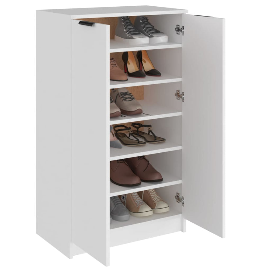 Schoenenkast 59x35x100 cm bewerkt hout wit Wit