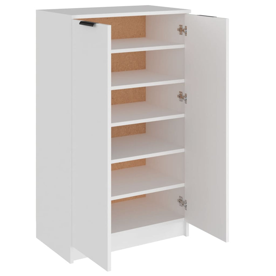 Schoenenkast 59x35x100 cm bewerkt hout wit Wit