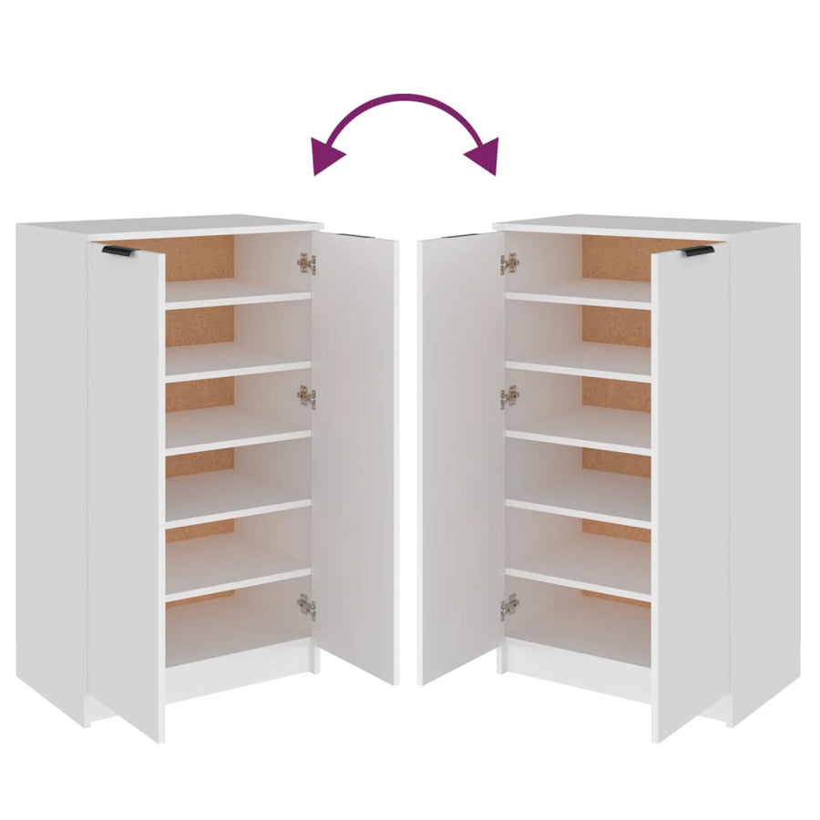 Schoenenkast 59x35x100 cm bewerkt hout wit Wit