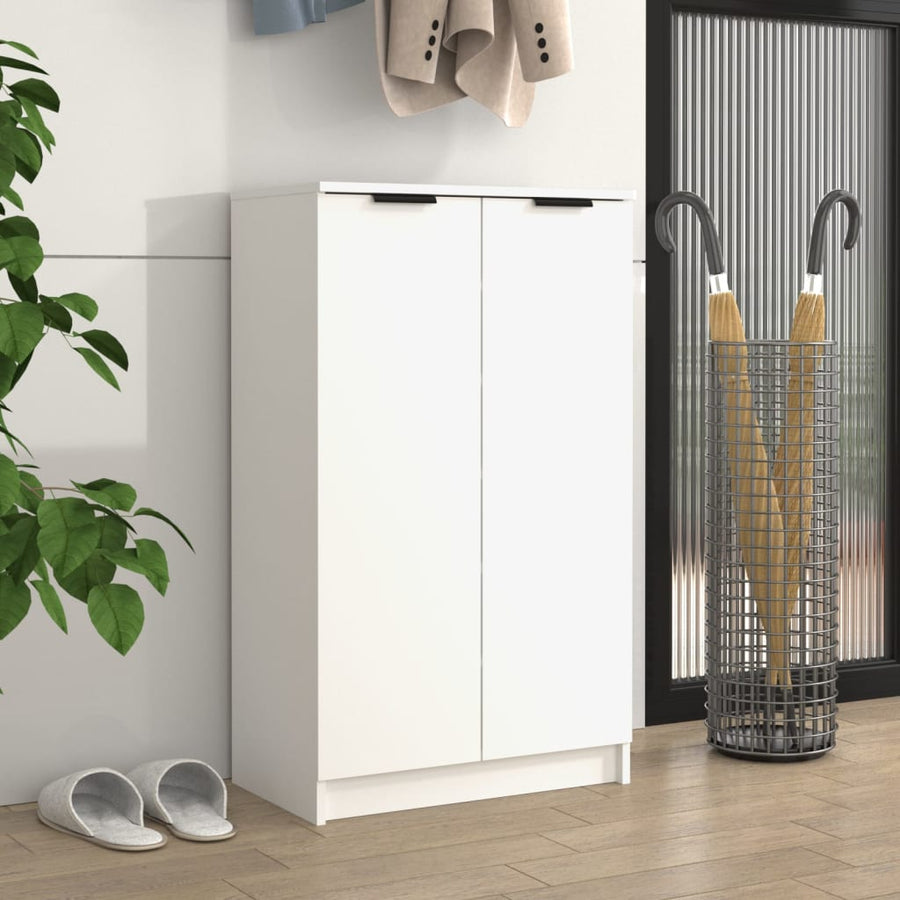 Schoenenkast 59x35x100 cm bewerkt hout wit Wit