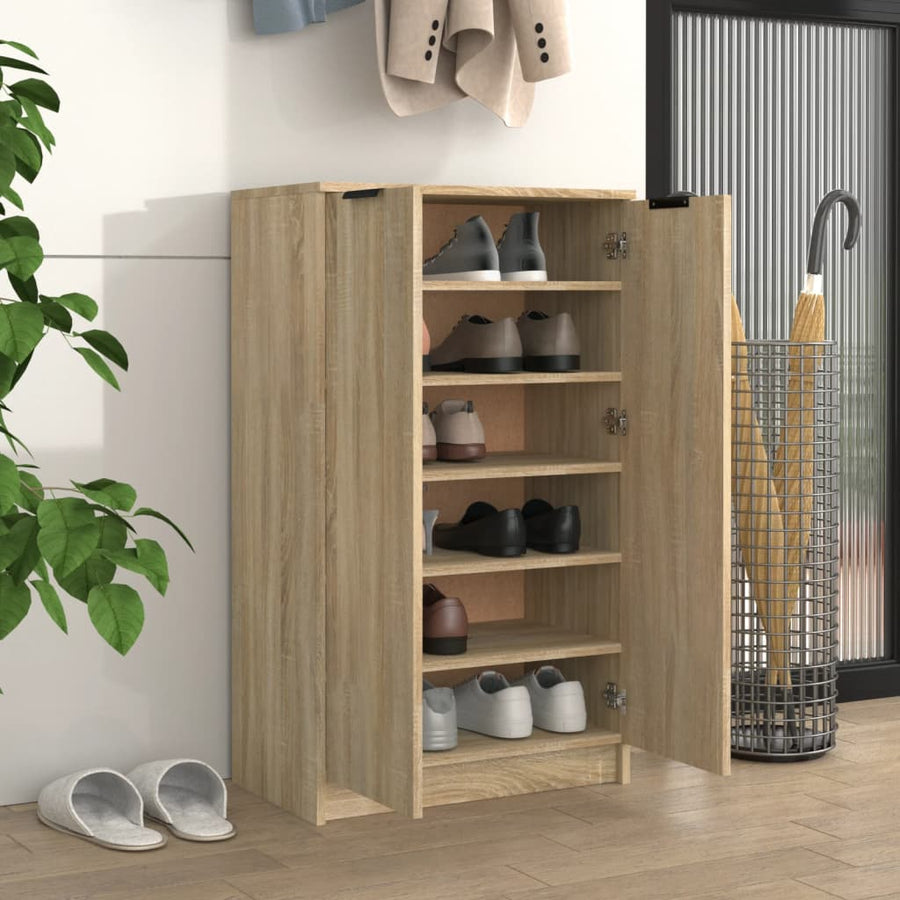 Schoenenkast 59X35X00 Cm Bewerkt Hout Kleurig Sonoma eiken