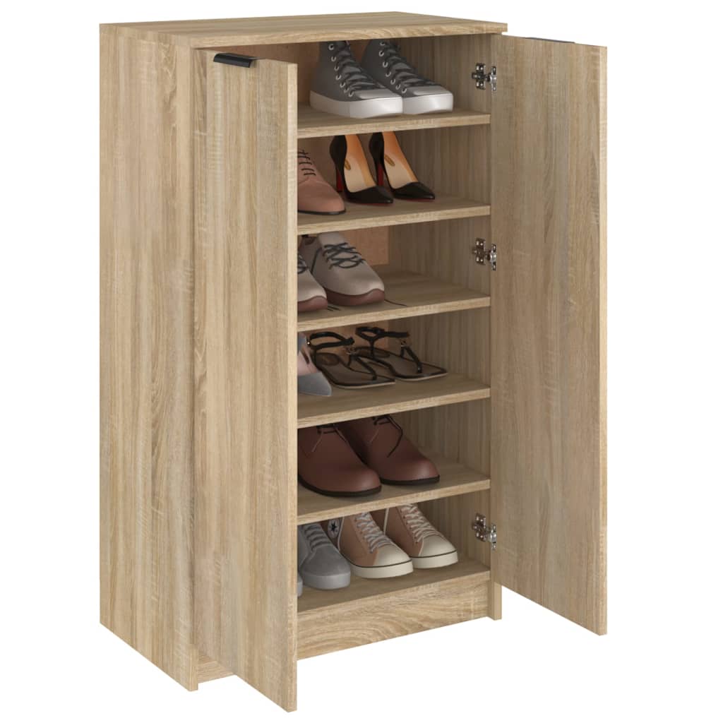 Schoenenkast 59X35X00 Cm Bewerkt Hout Kleurig Sonoma eiken