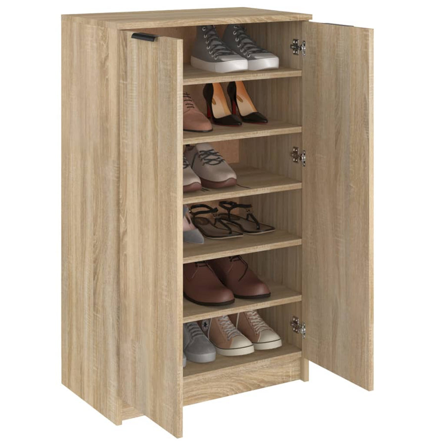 Schoenenkast 59X35X00 Cm Bewerkt Hout Kleurig Sonoma eiken