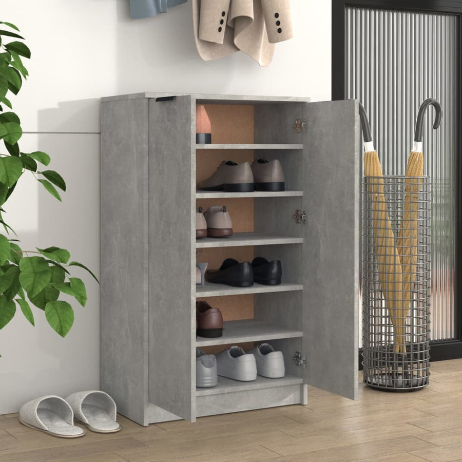 Schoenenkast 59X35X00 Cm Bewerkt Hout Betongrijs