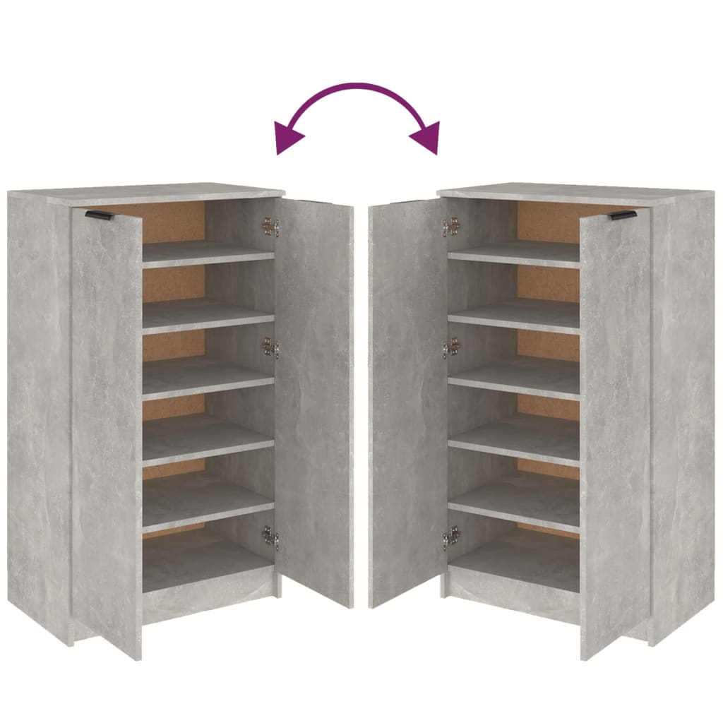 Schoenenkast 59X35X00 Cm Bewerkt Hout Betongrijs