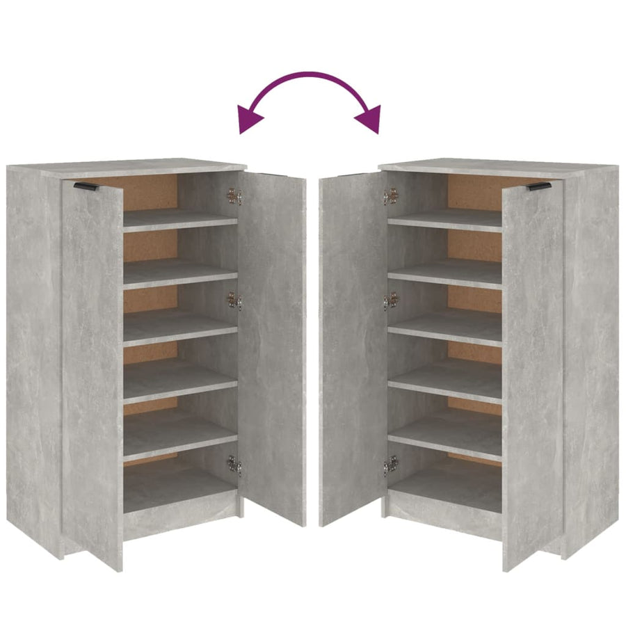 Schoenenkast 59X35X00 Cm Bewerkt Hout Betongrijs