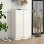 Shoe cabinet 59x35x100.5 cm engineered wood high gloss white