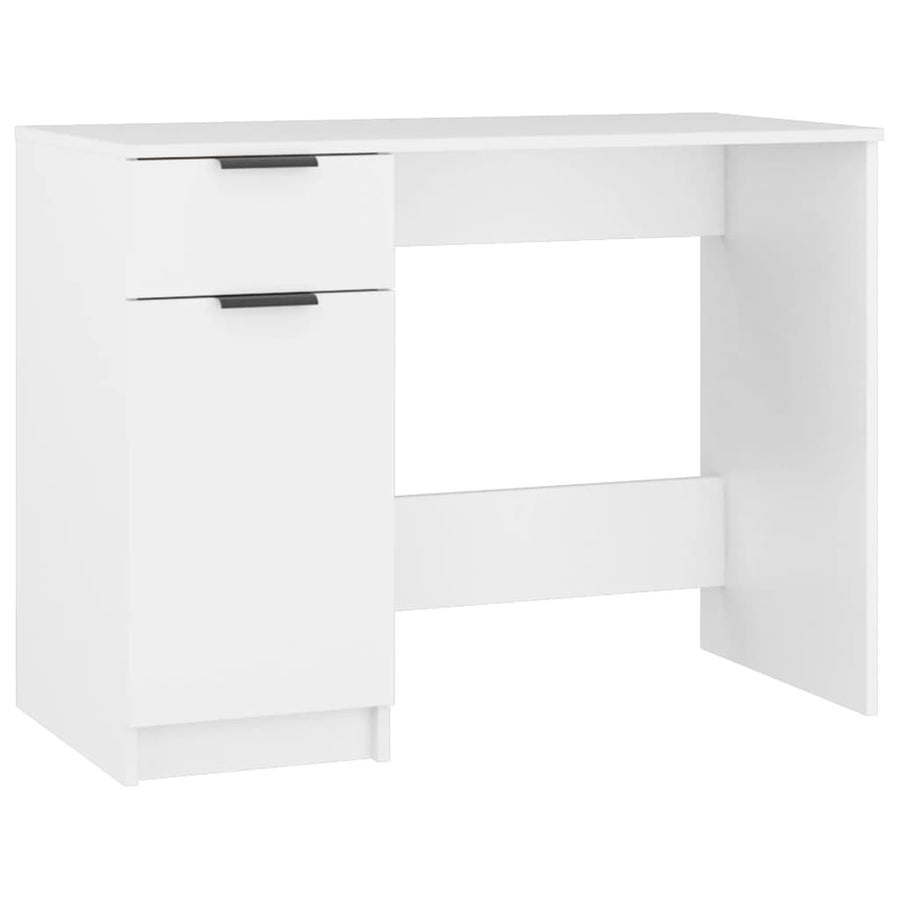 Bureau 100X50X75 Cm Bewerkt Hout Wit