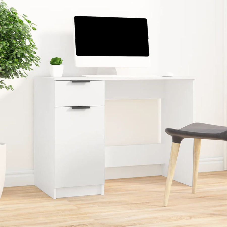 Bureau 100X50X75 Cm Bewerkt Hout Wit