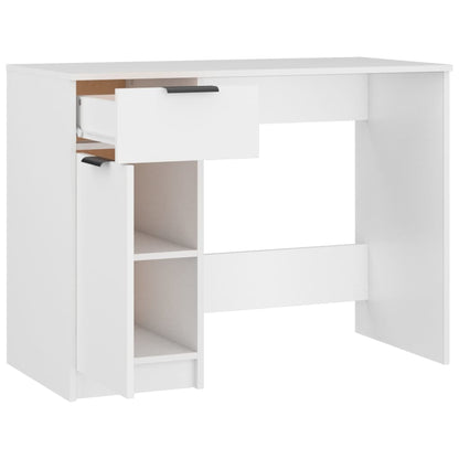 Bureau 100X50X75 Cm Bewerkt Hout Wit