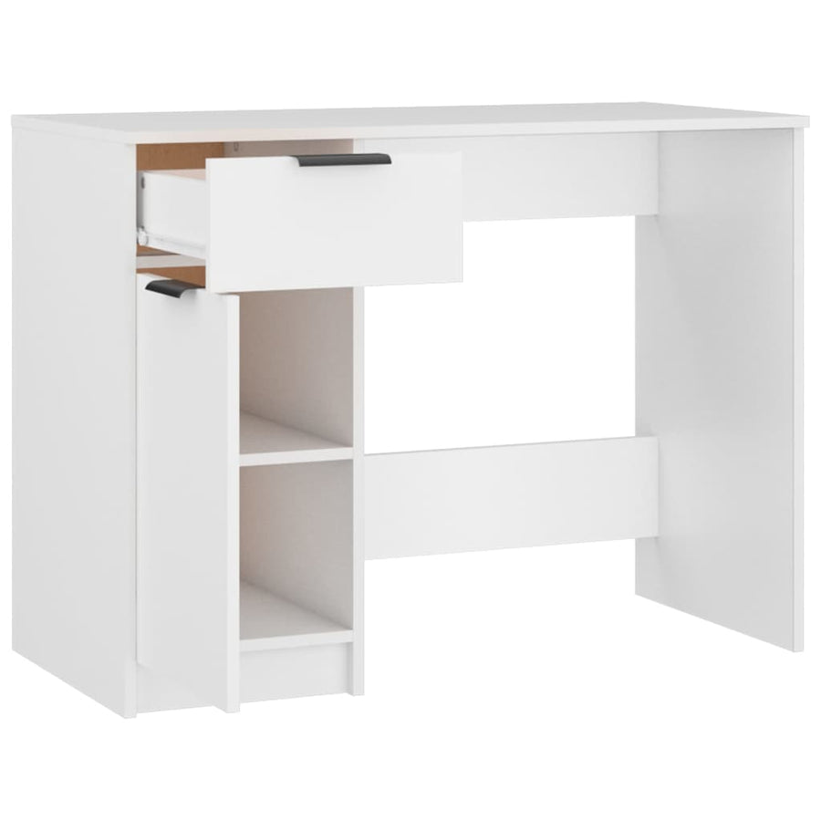 Bureau 100X50X75 Cm Bewerkt Hout Wit