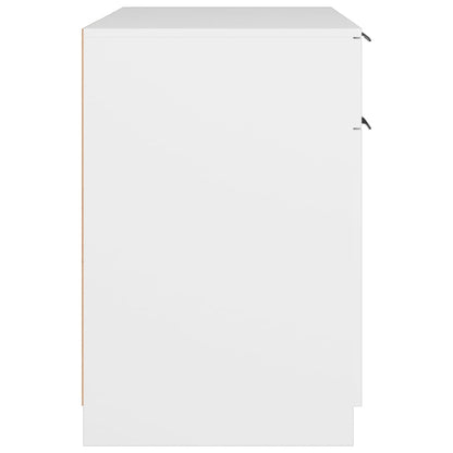 Bureau 100X50X75 Cm Bewerkt Hout Wit