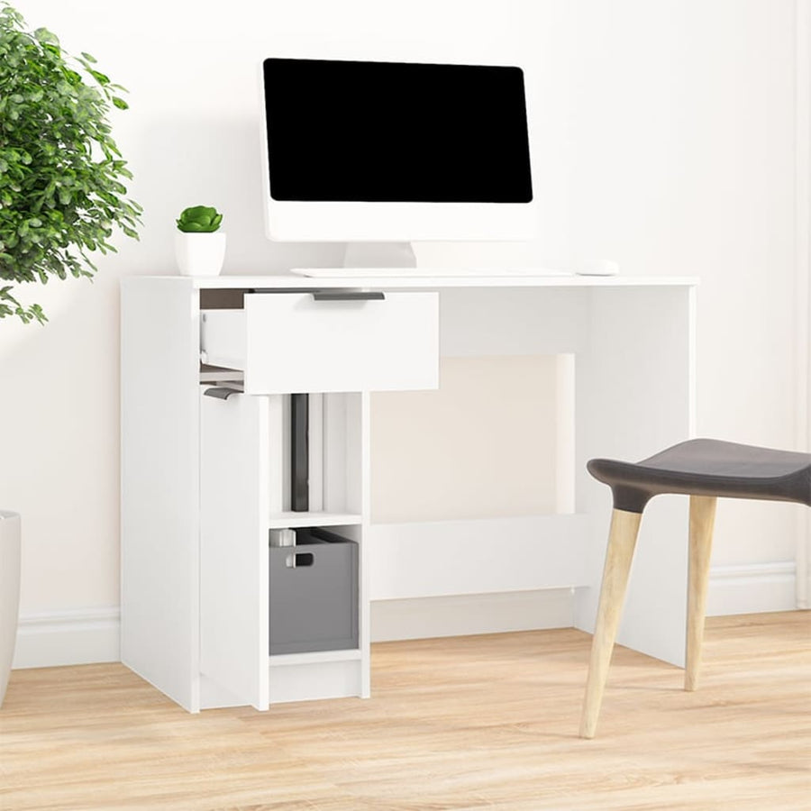 Bureau 100X50X75 Cm Bewerkt Hout Wit