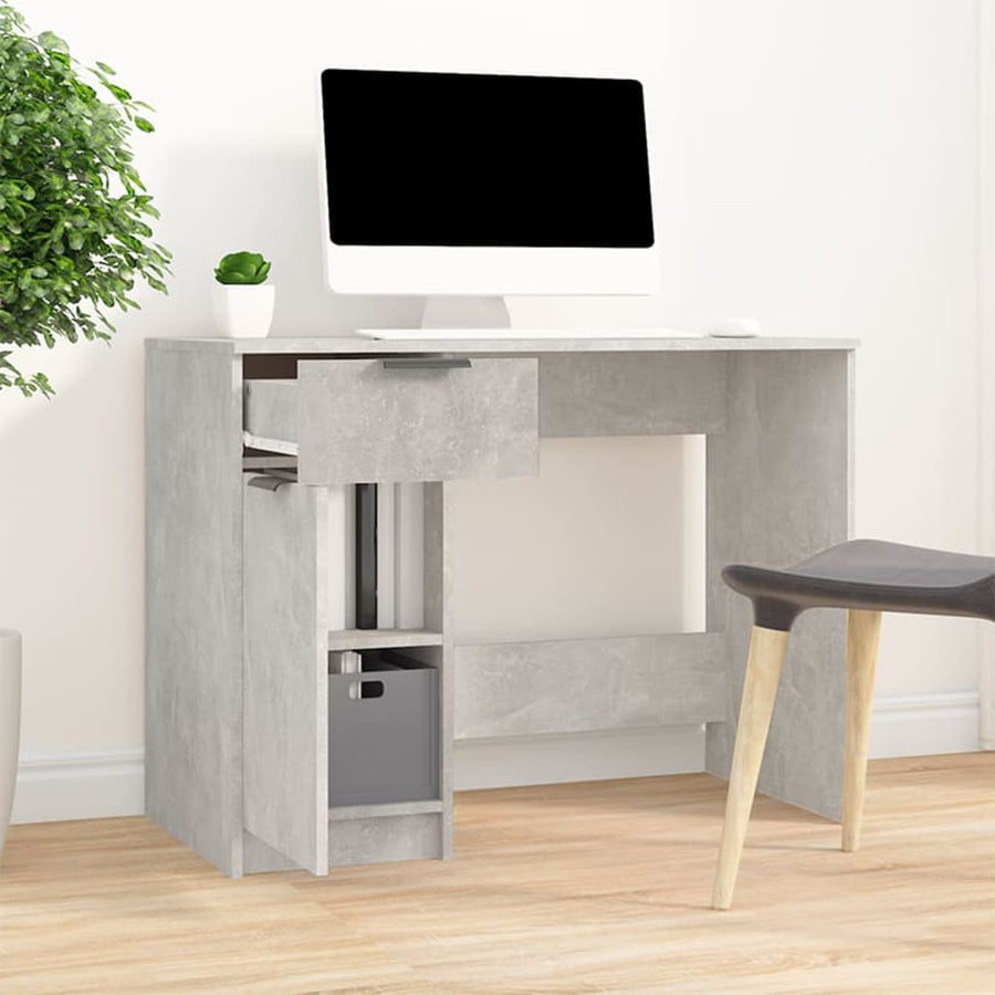Bureau 100X50X75 Cm Bewerkt Hout Betongrijs