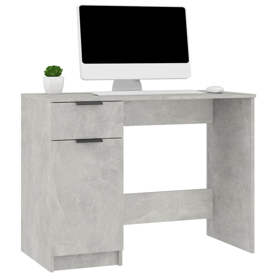 Bureau 100X50X75 Cm Bewerkt Hout Betongrijs