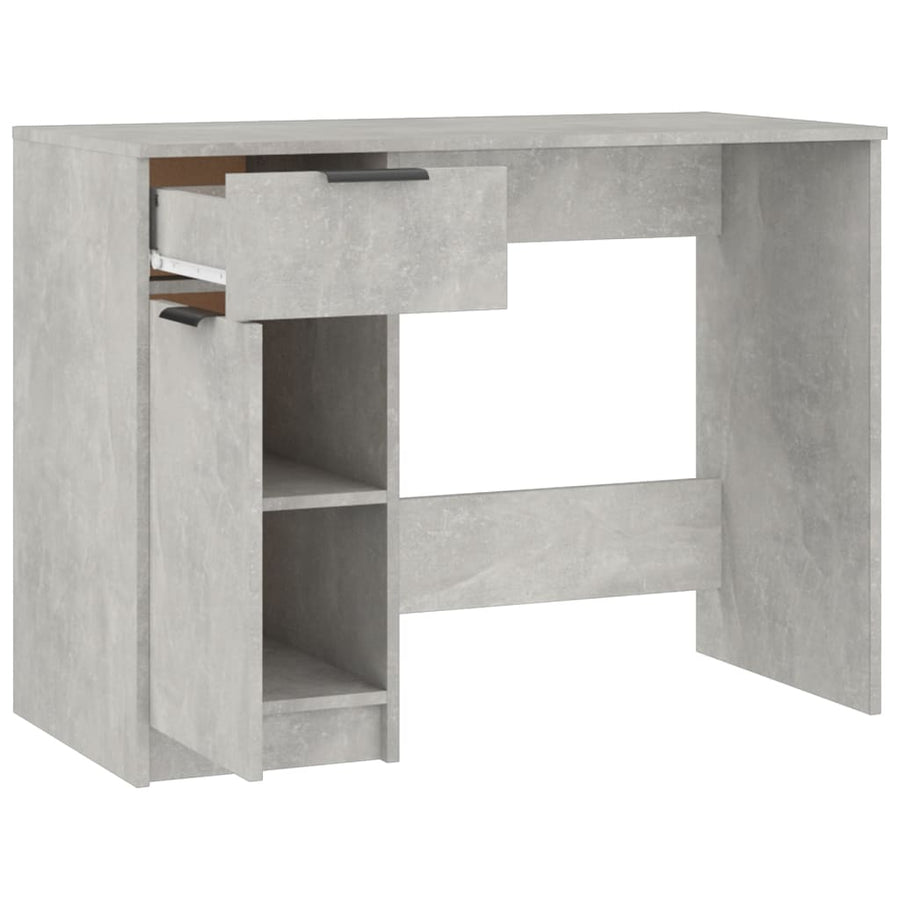 Bureau 100X50X75 Cm Bewerkt Hout Betongrijs
