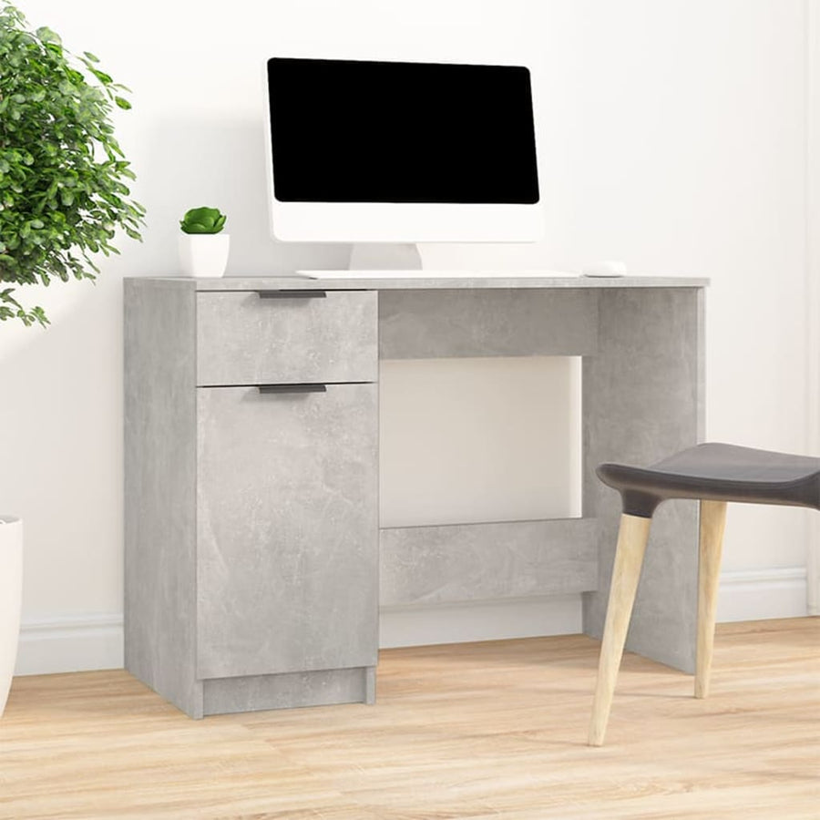 Bureau 100X50X75 Cm Bewerkt Hout Betongrijs
