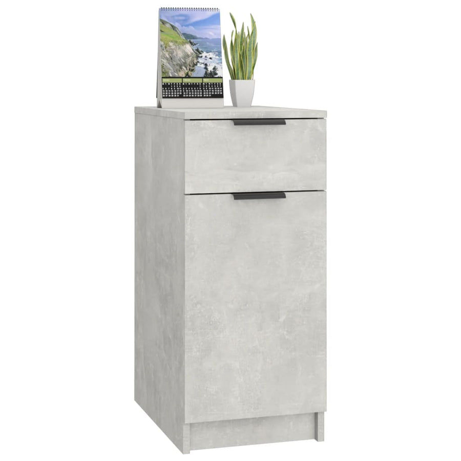Bureaukast 33,5X50X75 Cm Bewerkt Hout Betongrijs