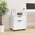 Mobile filing cabinet 45x38x54 cm treated wood white