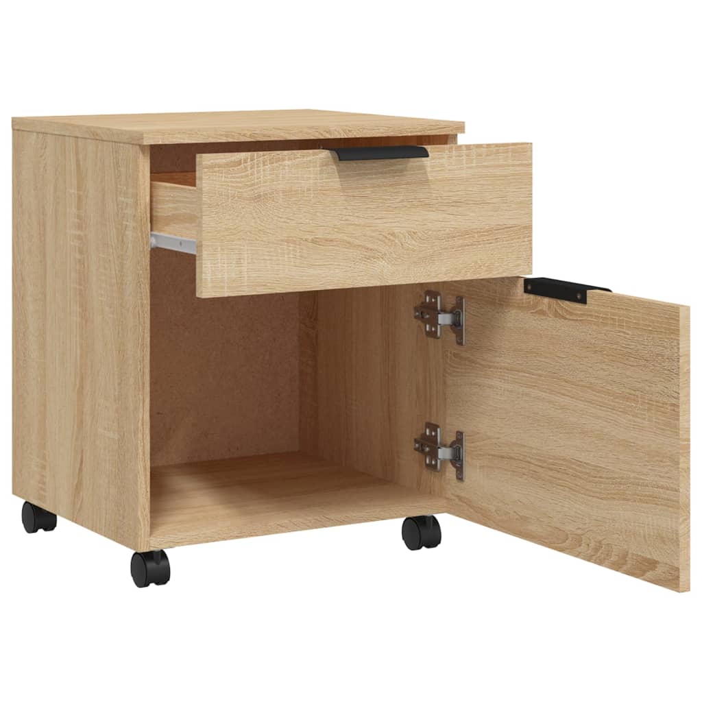 Dossierkast Verrijdbaar 45X38X54 Cm Bewerkt Hout Sonoma Eiken