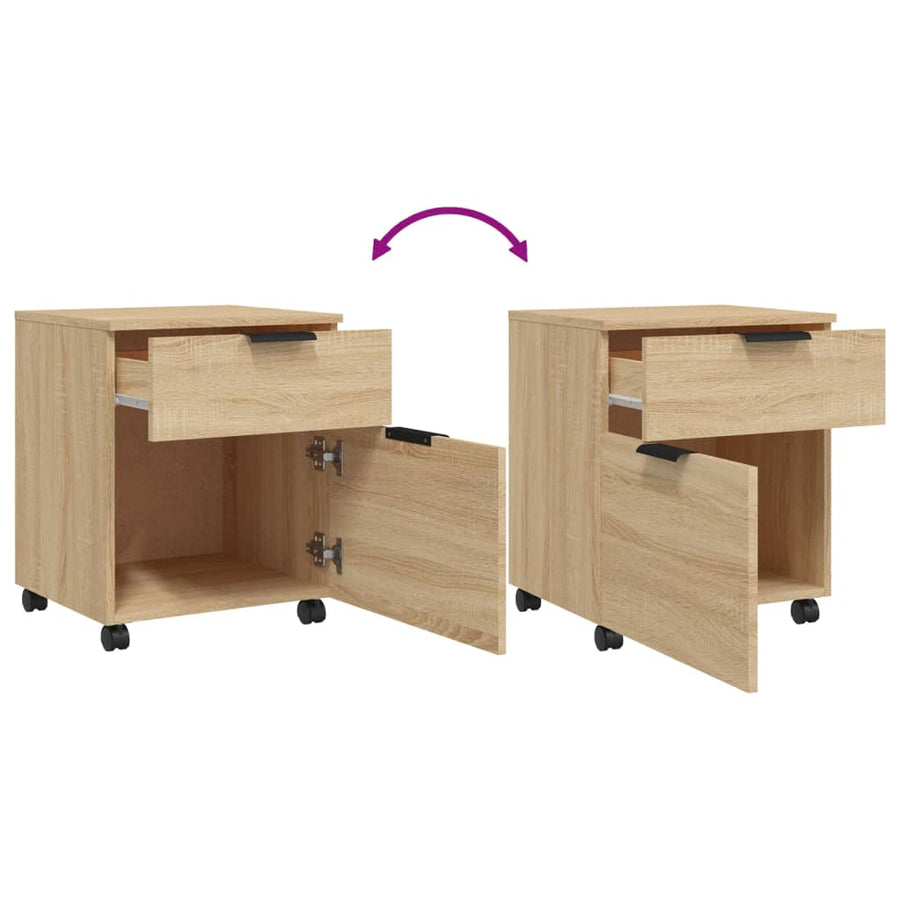 Dossierkast Verrijdbaar 45X38X54 Cm Bewerkt Hout Sonoma Eiken