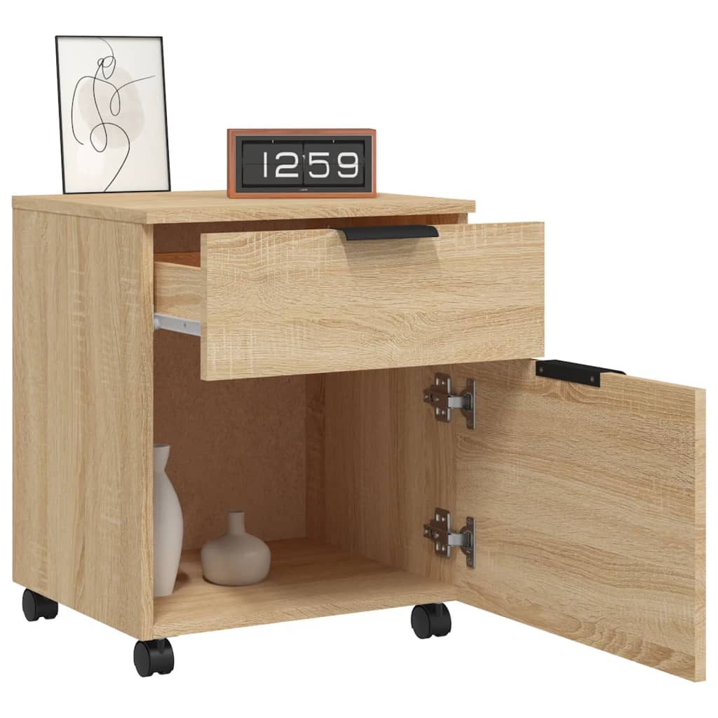 Dossierkast Verrijdbaar 45X38X54 Cm Bewerkt Hout Sonoma Eiken