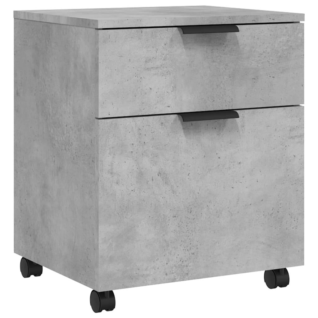 Dossierkast Verrijdbaar 45X38X54 Cm Bewerkt Hout Betongrijs