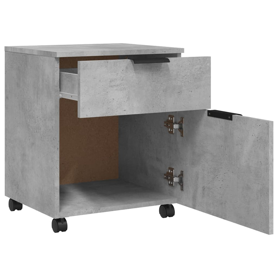 Dossierkast Verrijdbaar 45X38X54 Cm Bewerkt Hout Betongrijs