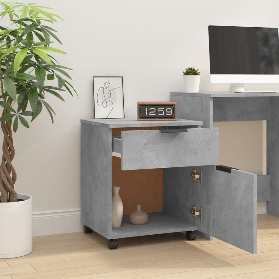 Dossierkast Verrijdbaar 45X38X54 Cm Bewerkt Hout Betongrijs