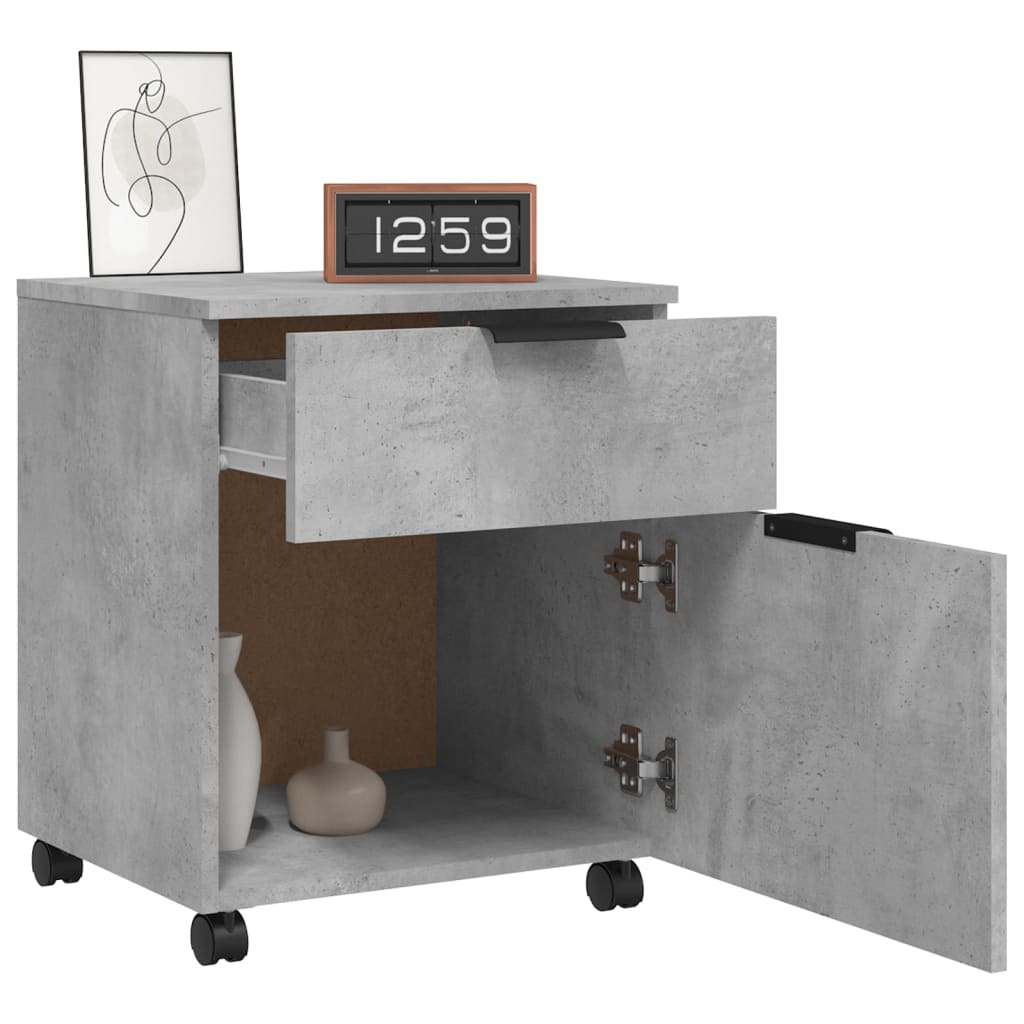 Dossierkast Verrijdbaar 45X38X54 Cm Bewerkt Hout Betongrijs