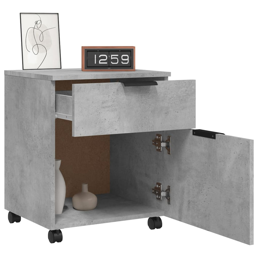 Dossierkast Verrijdbaar 45X38X54 Cm Bewerkt Hout Betongrijs