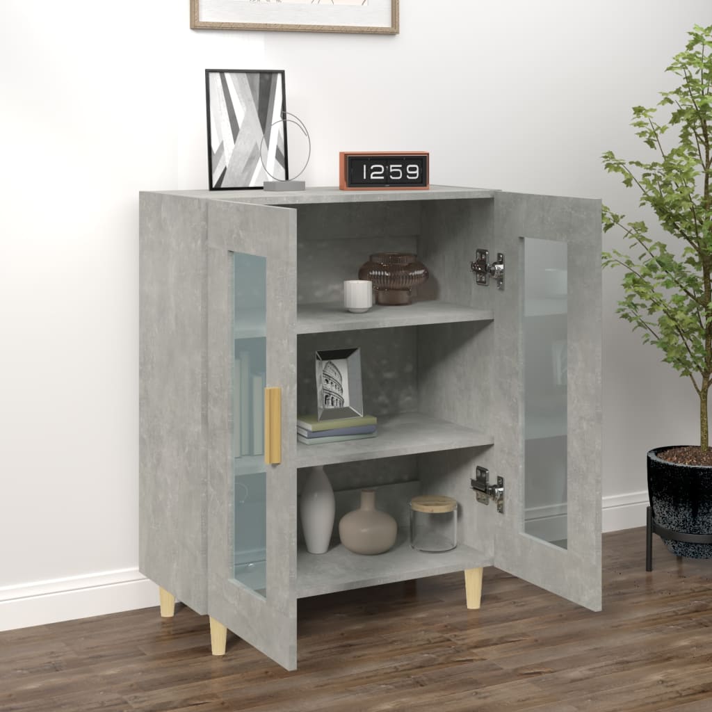 Dressoir 69,5X34X90 Cm Bewerkt Hout Betongrijs