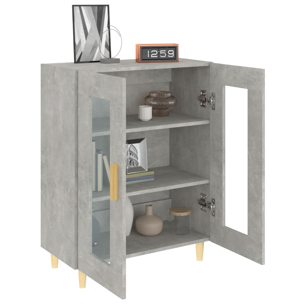Dressoir 69,5X34X90 Cm Bewerkt Hout Betongrijs
