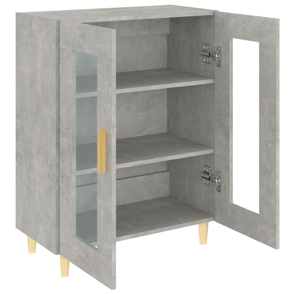 Dressoir 69,5X34X90 Cm Bewerkt Hout Betongrijs