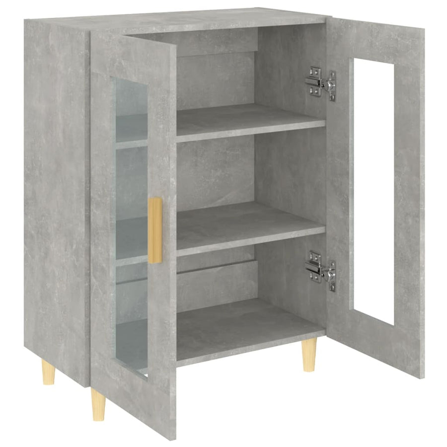 Dressoir 69,5X34X90 Cm Bewerkt Hout Betongrijs