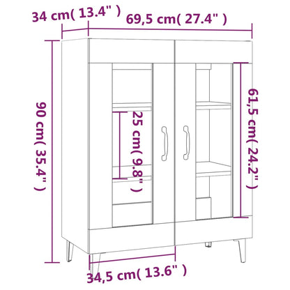 Dressoir 69,5X34X90 Cm Bewerkt Hout Sonoma Eikenkleurig