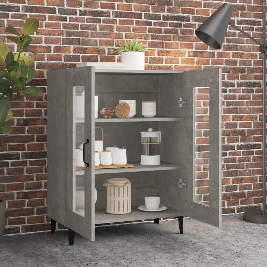 Dressoir 69,5X34X90 Cm Bewerkt Hout Betongrijs