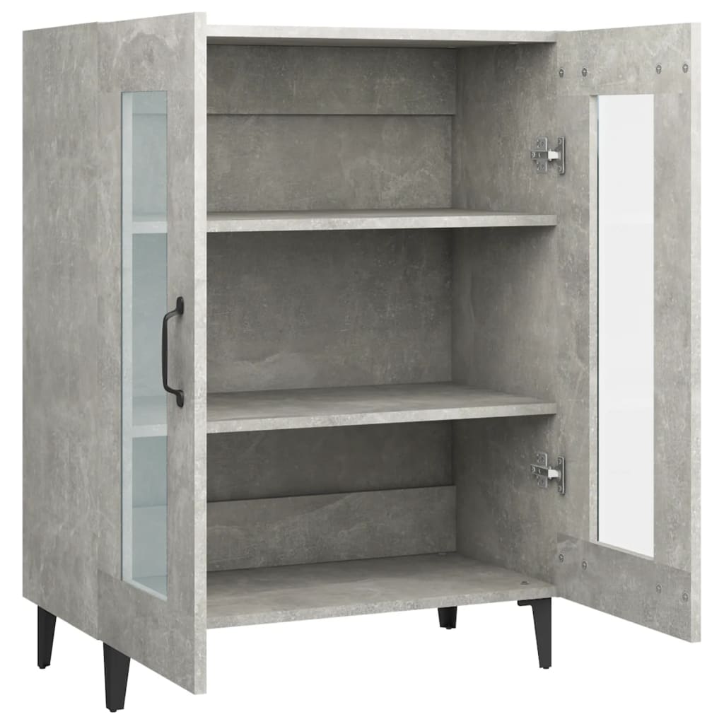 Dressoir 69,5X34X90 Cm Bewerkt Hout Betongrijs
