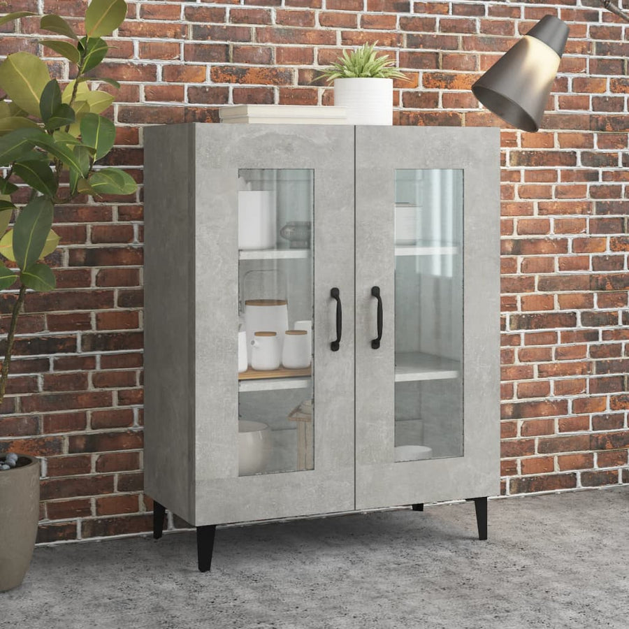 Dressoir 69,5X34X90 Cm Bewerkt Hout Betongrijs