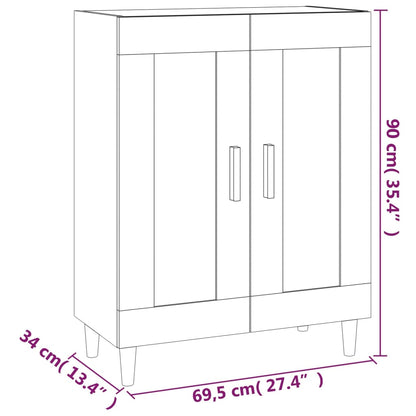 Dressoir 69,5X34X90 Cm Bewerkt Hout Wit