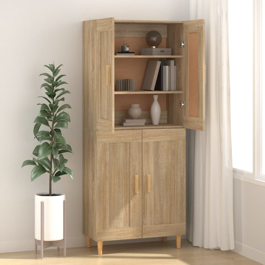 Dressoir 69,5X34X90 Cm Bewerkt Hout Kleurig Sonoma eiken