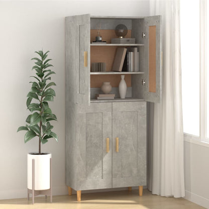 Dressoir 69,5X34X90 Cm Bewerkt Hout Betongrijs