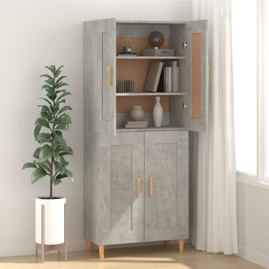 Dressoir 69,5X34X90 Cm Bewerkt Hout Betongrijs