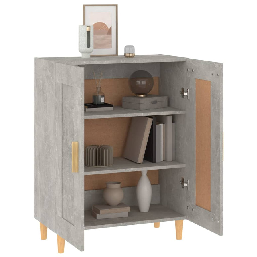 Dressoir 69,5X34X90 Cm Bewerkt Hout Betongrijs