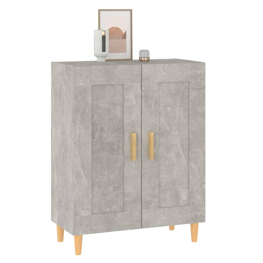 Dressoir 69,5X34X90 Cm Bewerkt Hout Betongrijs